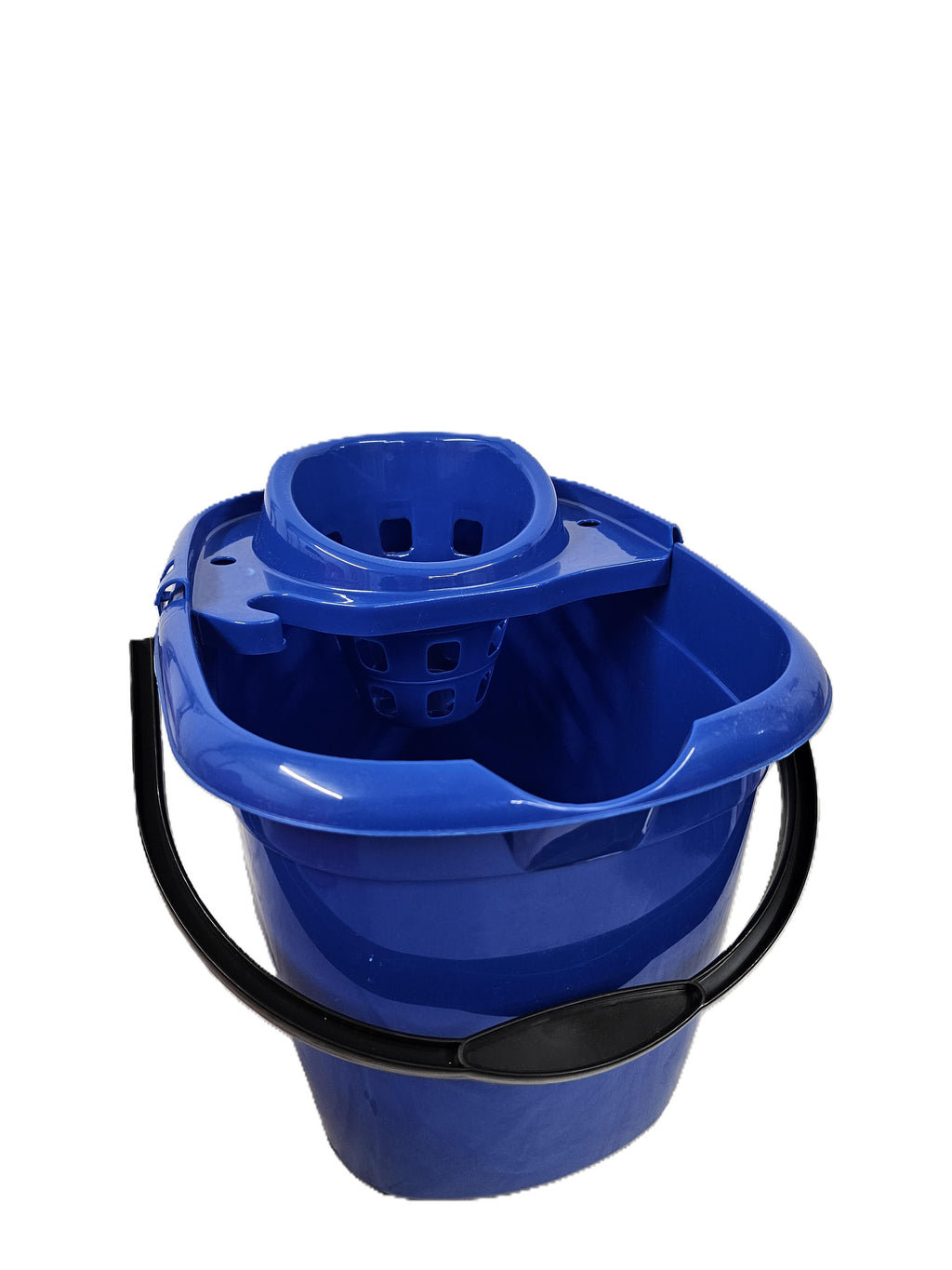 Plastic mop bucket  with squeezing basket and handle  red or blue