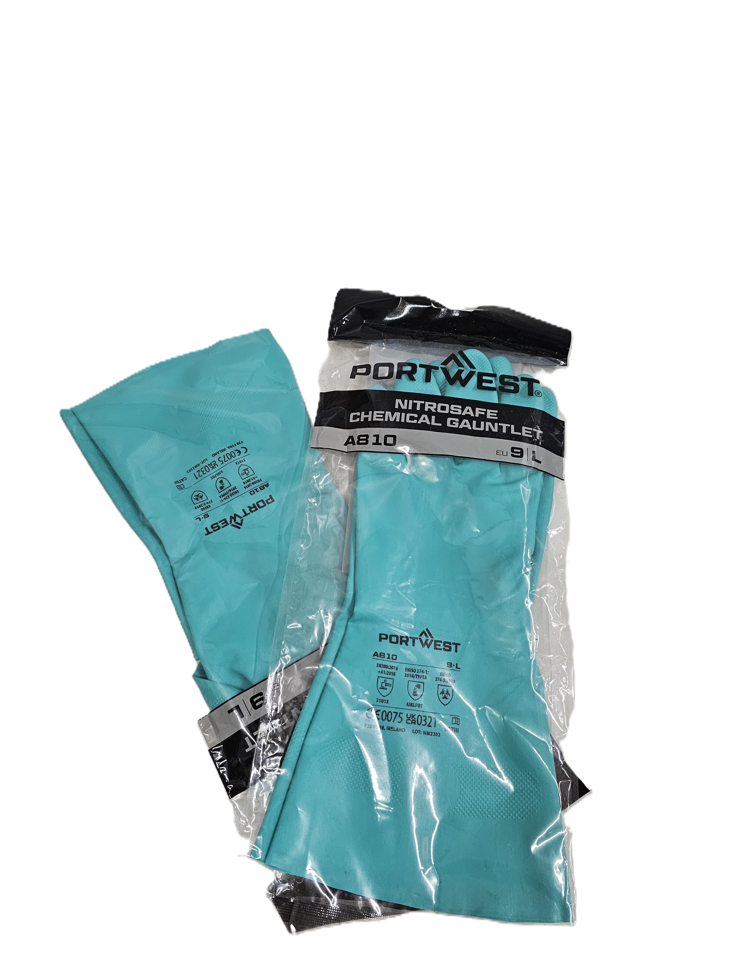 Chemical glove size 9/L